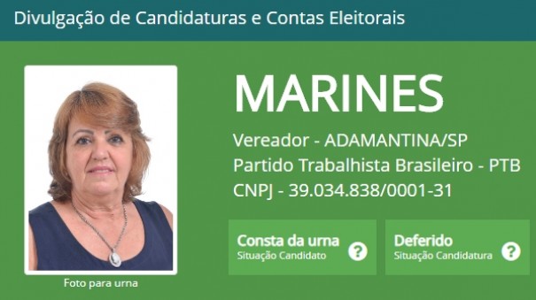 Candidata a vereadora pelo PTB em Adamantina no recebeu nenhum voto