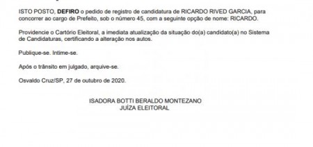 Justiça Eleitoral confirma candidatura de Ricardo e Valter em Sagres