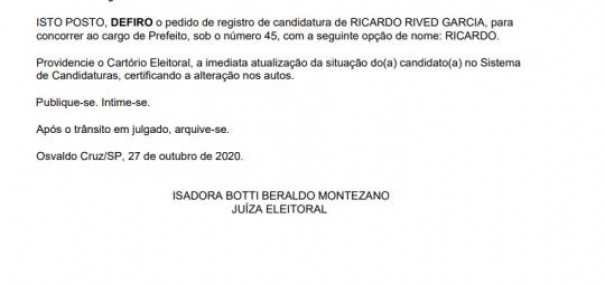 Justia Eleitoral confirma candidatura de Ricardo e Valter em Sagres