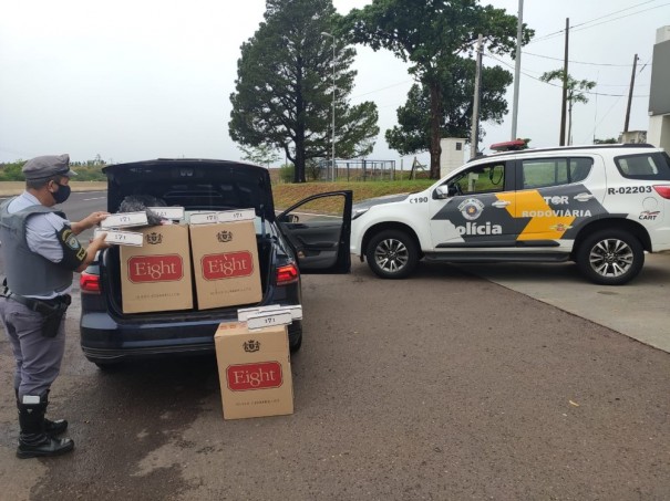 Fiscaliza��o intercepta carga de cigarros contrabandeados do Paraguai que seria revendida em Salmour�o