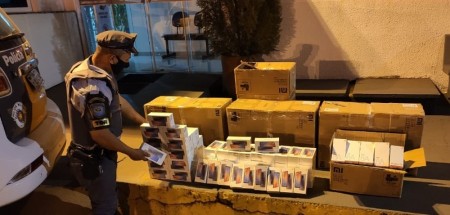 Fiscalização apreende carga de celulares do Paraguai avaliada em R$ 100 mil em Regente Feijó