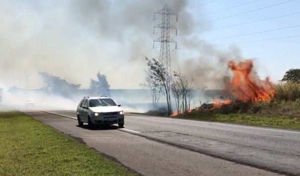 Um ano aps tragdia que matou cinco pessoas, incndio volta a atingir vegetao s margens da SP-284