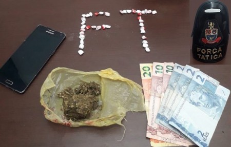 Força Tática da PM de Tupã apreende menor e localiza 39 porções de crack e tablete de maconha