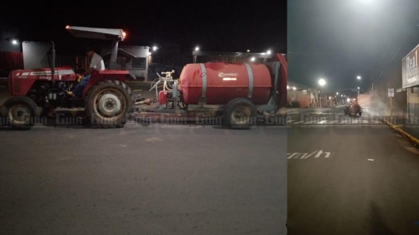 Prefeitura de Parapu� retoma trabalho de desinfec��o em pontos de maior circula��o