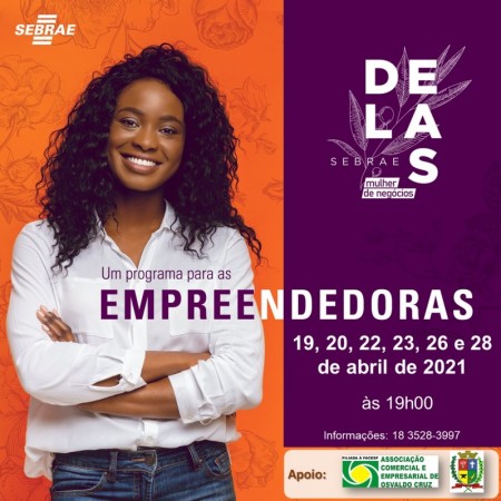 Aceoc, Sebrae e Prefeitura de OC abrem inscrições para o curso 'Sebrae Delas'