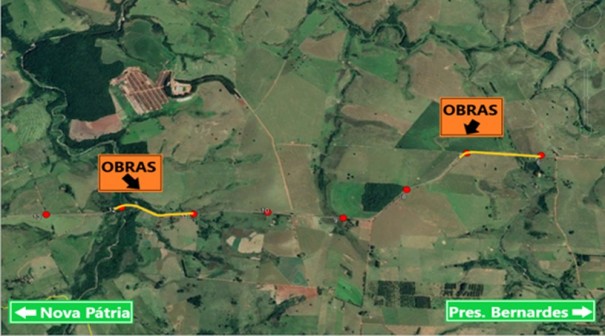 Obras no pavimento exigem ado��o de Opera��o Pare e Siga em estrada vicinal em Presidente Bernardes