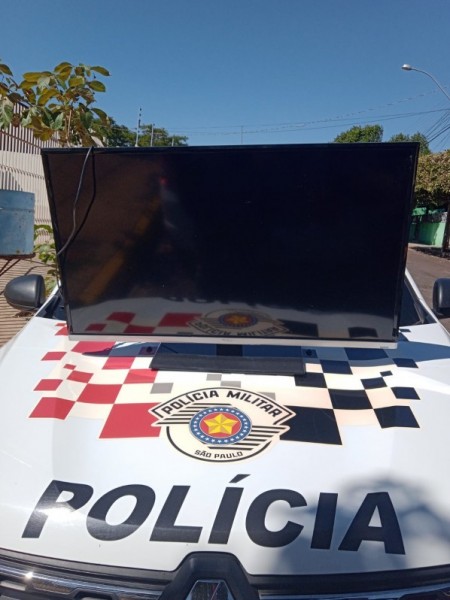 Polícia Militar recupera televisão furtada e prende autor em flagrante, em Osvaldo Cruz