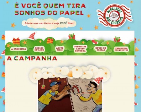 Cartinhas para Papai Noel podem ser encaminhadas online até sexta-feira (10) 