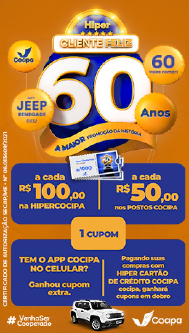 Hiper Cocipa realiza hoje o ltimo sorteio da campanha Hiper Cliente Feliz 2021