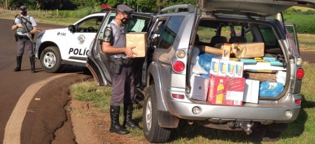 Polícia aborda veículo utilitário na Rodovia Jorge Bassil Dower e apreende diversos produtos sem nota fiscal
