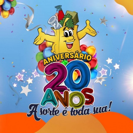Supermercado Bandeiras comemora 20 anos com sorteio de prêmios através de Live