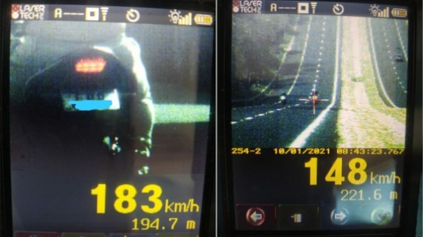PM Rodoviria flagra moto a 183 km/h na regio; operao registra 200 excessos de velocidade
