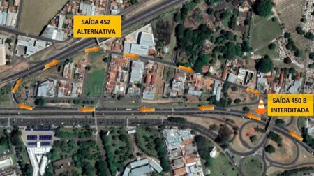 Concessionária Eixo SP interdita alça da SP-294 em Marília para obras