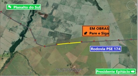 Obras alteram fluxo em estrada vicinal que liga Rodovia Raposo Tavares ao distrito de Planalto do Sul, em Presidente Epitácio