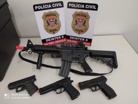 Ostentação em videoclipe leva à apreensão de armas de airsoft em Presidente Venceslau