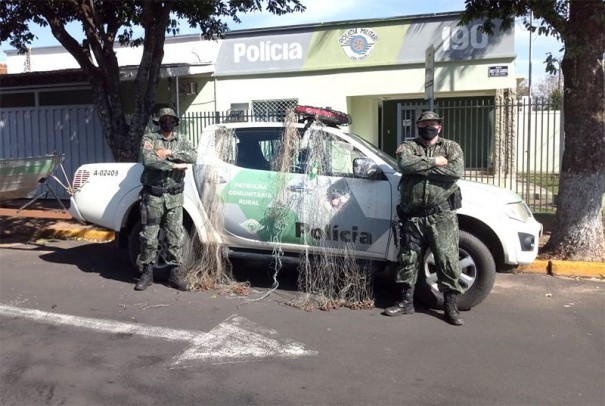 Pol�cia Ambiental apreende redes armadas para pesca no Rio do Peixe, em Parapu�