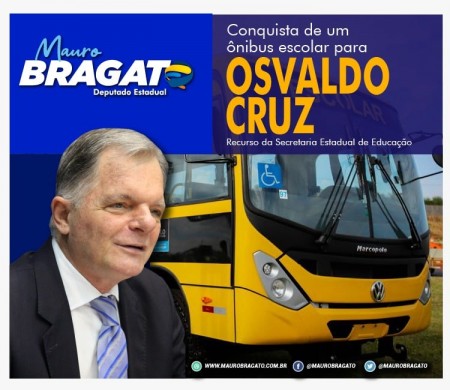 Osvaldo Cruz recebe um ônibus novo para transporte de alunos