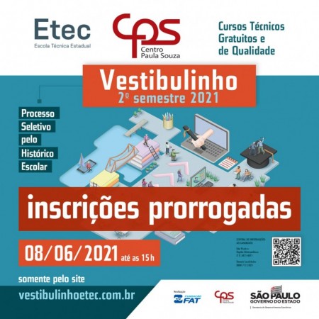 Prazo para inscrições no Vestibulinho 2° Semestre 2021 da Etec Amim Jundi foi prorrogado