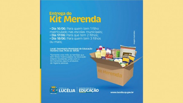 Educao de Luclia realiza entrega de kit merenda a partir de quarta