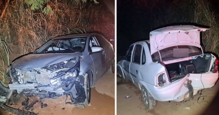 Carros placas de Bastos e Tupã se envolvem em acidente em estrada rural