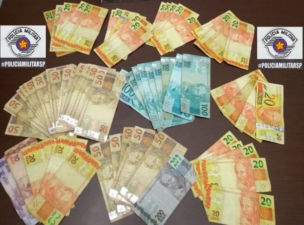 Fora Ttica da PM de Tup apreende mais de R$ 3 mil com suspeito