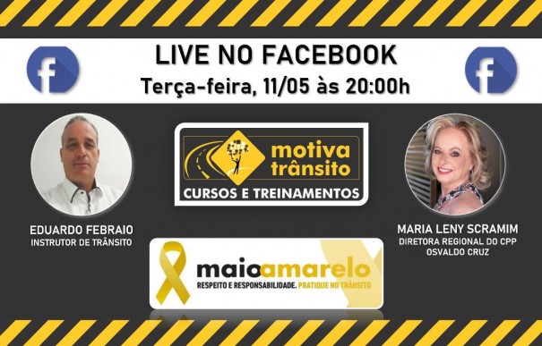 CPP de Osvaldo Cruz realiza live sobre o 'Maio Amarelo'