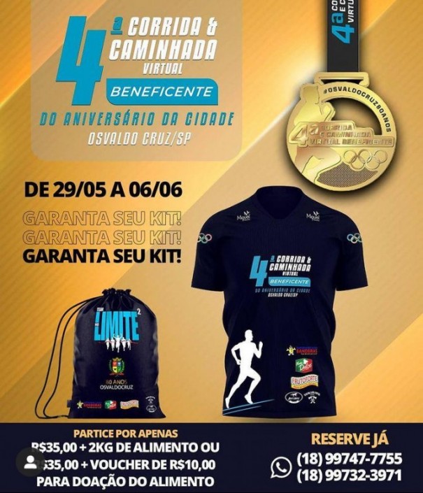 Inscri��es para participar da 4� Corrida e Caminhada Beneficente de Anivers�rio de OC est�o abertas