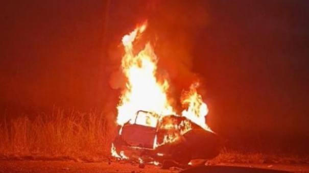 Casal de idoso morre carbonizado ap�s choque entre carro e caminh�o carregado com etanol, na regi�o