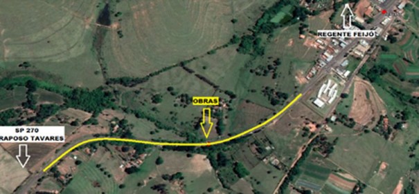 Obras em estrada vicinal exigem ado��o de sistema Pare e Siga em Regente Feij�