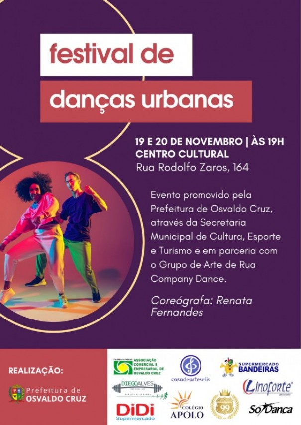 Festival de Dan�as Urbanas acontece neste final de semana em Osvaldo Cruz