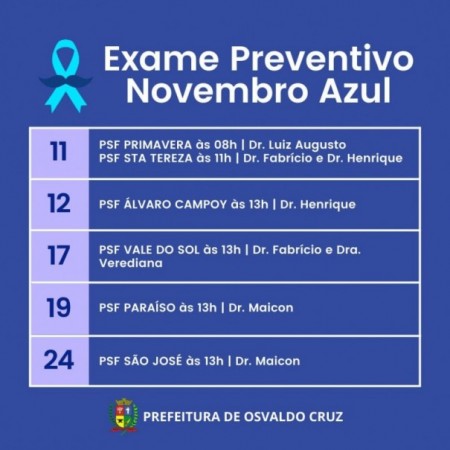 PSF São José terá exames de prevenção contra o câncer de próstata nesta quarta-feira