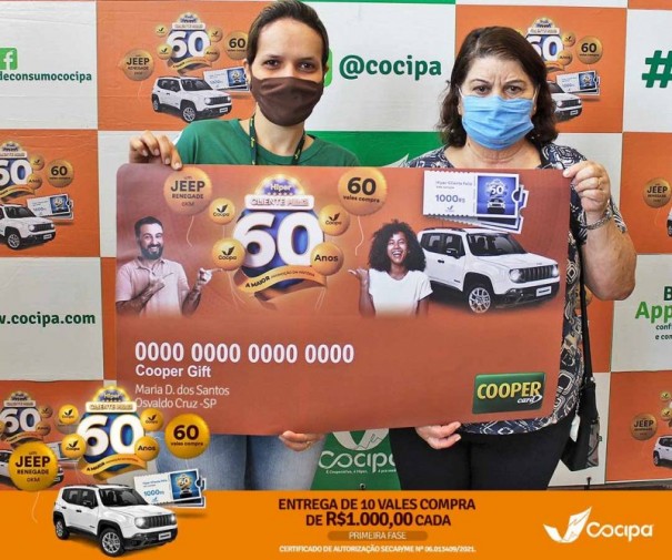 Cocipa entrega pr�mios do 1� sorteio da promo��o Hiper Cliente Feliz