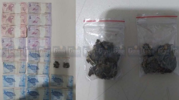 PM aborda jovem com entorpecentes no centro de Parapu�
