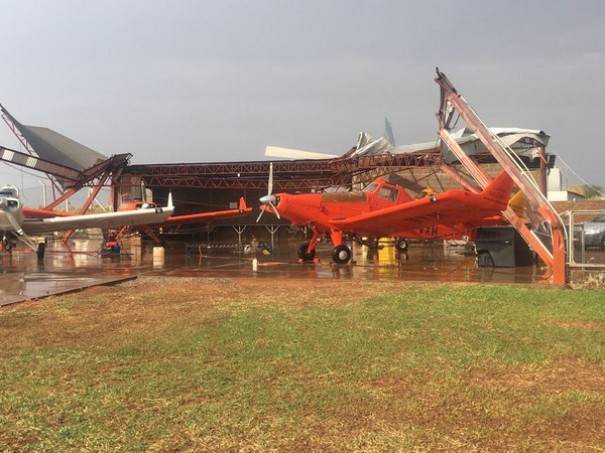 Fortes ventos provocam danos na estrutura do Aeroporto Estadual de Dracena
