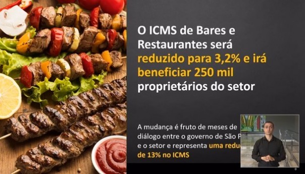 Governo de SP anuncia reduo para 3,2% da alquota de ICMS para o setor de bares e restaurantes do estado