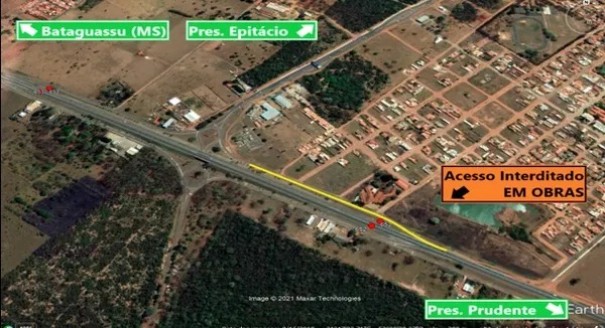 Obras em dispositivos da Rodovia Raposo Tavares interditam acessos a Presidente Epit�cio