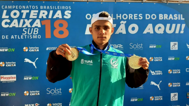 Jovem tupense se destaca e conquista dois ouros em competio de atletismo