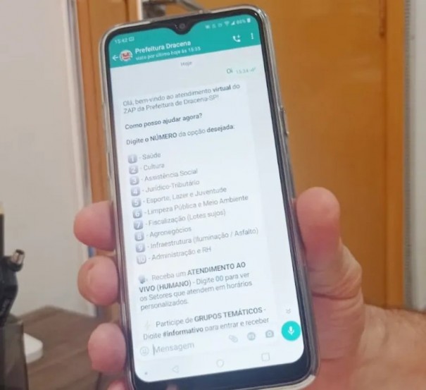 DRACENA: Prefeitura inova com APP de servi�o via WhatsApp