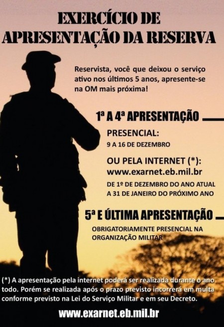 Tiro de Guerra e Junta de Serviço Militar convocam os reservistas para o EXAR 2022