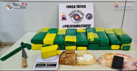 Mãe e filho são presos em flagrante por tráfico de drogas com mais de 19 quilos de maconha, cocaína e crack em residência