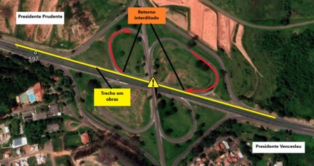 Serviços emergenciais no asfalto interditam alças laterais da Rodovia Raposo Tavares, em Santo Anastácio