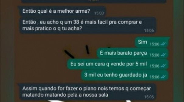 Adolescentes fazem brincadeira sobre comprar armas e matar alunos de escola em Arco-ris
