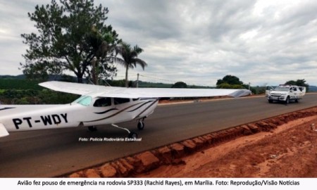 Avião que tinha Presidente Prudente como destino, tem pane e faz pouso forçado em rodovia em Marília