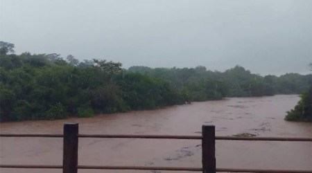 Grande volume de chuva provoca cheia do Rio do Peixe em Flórida Paulista  