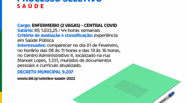 Prefeitura de Luclia realiza Processo Seletivo para rea da Sade