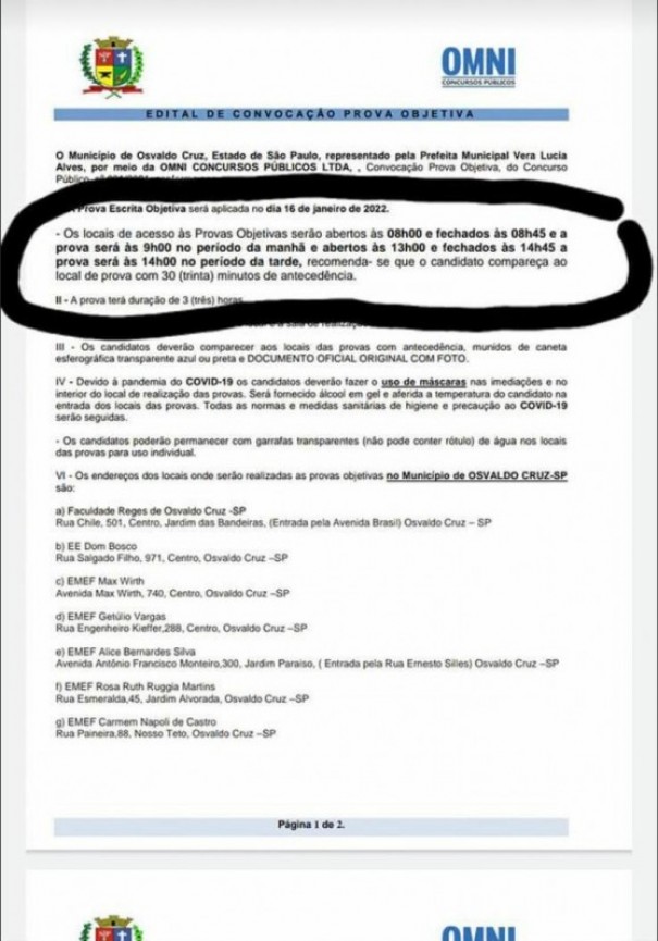 Voc� Rep�rter: Candidatos inscritos no Concurso P�blico da Prefeitura de OC reclamam do hor�rio do fechamento dos port�es