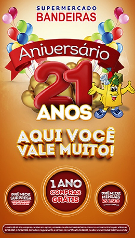 Confira os ganhadores da campanha de 21 anos do Supermercado Bandeiras