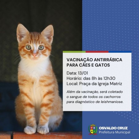 Prefeitura de OC realiza a primeira etapa de vacinação antirrábica do ano