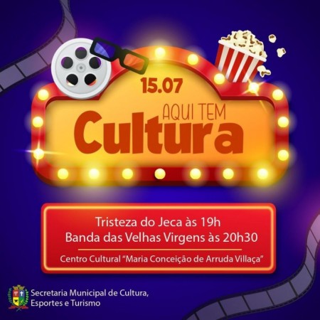 Secretaria Municipal de Cultura, Esportes e Turismo promove noite de cinema no Centro Cultural