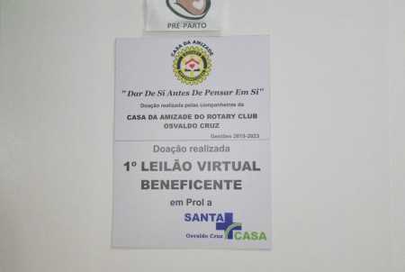 Leilão Beneficente realizado pela Metrópole FM, Santa Casa e Casa da Amizade proporcionam reforma de dois quartos da ala SUS